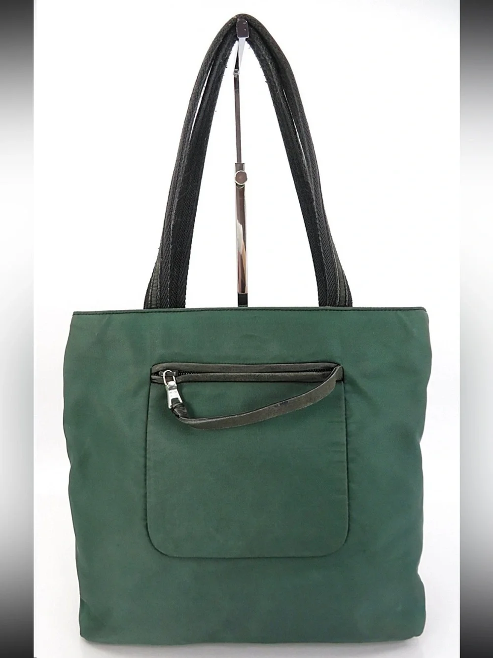 Prada Dark Green Nylon Shoulder Tote